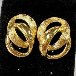 Vintage Napier Large Gold Linked Earrings
